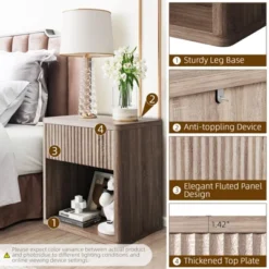 GustoWave Wooden Night Stand Set Of 2, Large Modern Farmhouse Wood Nightstands With Fluted Drawers, Bedside End Tables Storage Side Tables 10 GustoWave Wooden Night Stand Set Of 2, Large Modern Farmhouse Wood Nightstands With Fluted Drawers, Bedside End Tables Storage Side Tables -Nexera Furniture Store GUEST ac4a62ff 3f10 4137 b871 597942118eba 1