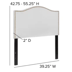 Flash Furniture Lexington Upholstered Twin Size Headboard With Accent Nail Trim In White Fabric -Nexera Furniture Store GUEST ac6d7a06 5ff6 497a 94b9 6082ee840fc0