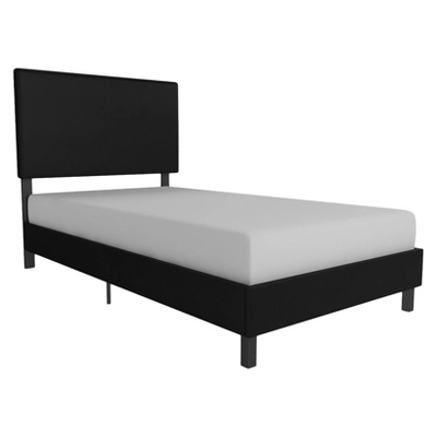 Twin Janford Upholstered Bed Black Faux Leather - Room & Joy 9 Twin Janford Upholstered Bed Black Faux Leather - Room & Joy - Image 7
