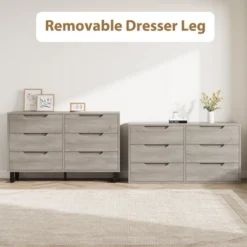 47.2" Freestanding Vertical Dresser Cabinet With 6 Drawer And Storage, Wooden Closet Storage Chest For Living Room, Hallway, Entryway, Bedroom -Nexera Furniture Store GUEST acaf4025 b469 4768 8cdb c9402341aa16