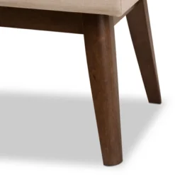 Elia Mid Century Modern Walnut Wood Fabric Button Tufted Bench - Baxton Studio -Nexera Furniture Store GUEST ad2a74b7 e816 4be1 b67e 271dc5100328