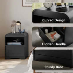 SOLACE FURNITURE Nightstand Set Of 2, Nightstand With Drawer Storage And Open Compartment For Bedroom Sofa Office -Nexera Furniture Store GUEST ae641f75 caf4 4fa5 b6e3 cf287d174bda