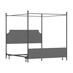 Mcarthur Metal And Upholstered Canopy Bed Matte Black/Gray Fabric - Hillsdale Furniture -Nexera Furniture Store GUEST b0101a32 2cdd 4411 a265 5a68f9178861