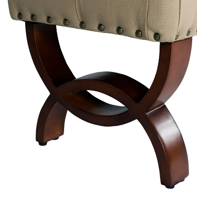 Carolina Tufted Bench With Nailhead Trim Cream - HomePop 8 Carolina Tufted Bench With Nailhead Trim Cream - HomePop - Image 6