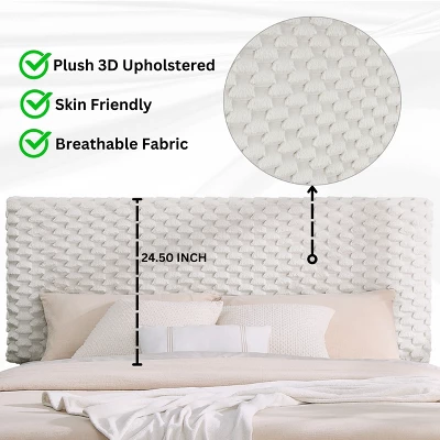 Roundhill Furniture Findlay Bedroom Set, Plush 3D Upholstered Bed With Nightstand, 2-Piece 7 Roundhill Furniture Findlay Bedroom Set, Plush 3D Upholstered Bed With Nightstand, 2-Piece - Image 5