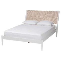 Baxton Studio King 3pc Louetta Carved Contrasting Bedroom Set White/Natural Brown -Nexera Furniture Store GUEST b16e76c2 ebc3 455d 8b45 7b4071232472