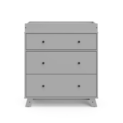 Storkcraft Beckett 3 Drawer Dresser With Changing Topper - Pebble Gray 4 Storkcraft Beckett 3 Drawer Dresser With Changing Topper - Pebble Gray - Image 2