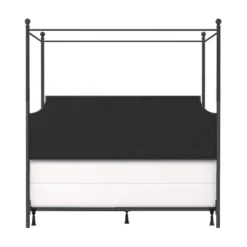 Mcarthur Metal And Upholstered Canopy Bed Matte Black/Gray Fabric - Hillsdale Furniture -Nexera Furniture Store GUEST b2774fa4 6572 42de 9f23 2a1682a9a06f