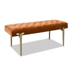 Jennifer Taylor Home Aria Upholstered Gold Accent Bench -Nexera Furniture Store GUEST b2962909 336d 4c1e a1c3 96c2c41b9edc