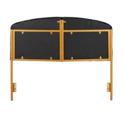 Queen Lindsey Velvet Upholstered Headboard Black/Gold - Lumisource: Plush Padded, Chic Tufting, Steel Frame, Spot Clean -Nexera Furniture Store GUEST b35baa7c 984e 49cb b11e c792e351e1a2