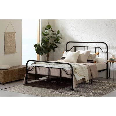 Queen Balka Platform Metal Bed Black - South Shore 4 Queen Balka Platform Metal Bed Black - South Shore - Image 2