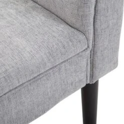 HOMCOM 52" Linen Upholstered Accent Ottoman Bench With Armrests, Light Gray -Nexera Furniture Store GUEST b5c7492f 4d08 45d6 bddd 38cb7eed4dfc