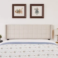 Linen Upholstered Headboard, Tufted Nailhead & Double Wingback, 6 Adjustable Position -Nexera Furniture Store GUEST b721047a f9ea 400e ac6a d709e1fbf54e