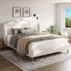 Christopher Knight Home Nicky Boucle Upholstered Platform Bed With Wingback Headboard, White -Nexera Furniture Store GUEST b8c8b832 0043 418a 875d 34784d16c7c7