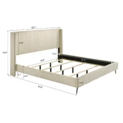 Roundhill Furniture Mavela Wide-wale Corduroy Upholstery Panel Bed With 2 Nightstands And Bench 28 Roundhill Furniture Mavela Wide-wale Corduroy Upholstery Panel Bed With 2 Nightstands And Bench -Nexera Furniture Store GUEST b942be48 8aa3 4386 908e 83c7eba5f185