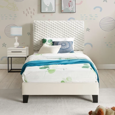 Roundhill Furniture Findlay Bedroom Set, Plush 3D Upholstered Bed With Nightstand, 2-Piece 4 Roundhill Furniture Findlay Bedroom Set, Plush 3D Upholstered Bed With Nightstand, 2-Piece - Image 2