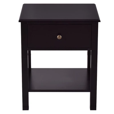 Costway 2 PCS Nightstand End Table Storage Display Furniture Drawer Shelf Beside 4 Costway 2 PCS Nightstand End Table Storage Display Furniture Drawer Shelf Beside - Image 2