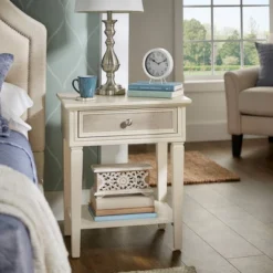 Leavitt Linen Drawer Face Nightstand Beige - Inspire Q -Nexera Furniture Store GUEST ba750f8c caed 47f3 a52f 661970c71cb8