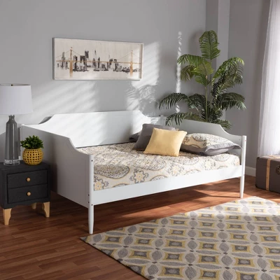 Full Alya Traditional Wood Daybed White - Baxton Studio 7 Full Alya Traditional Wood Daybed White - Baxton Studio - Image 5