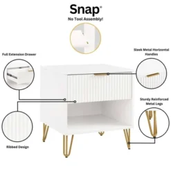 Manhattan Comfort Dumbo 2pc Modern 3 Drawer Dresser And 1 Drawer Nightstand Set -Nexera Furniture Store GUEST bdca7e8f 6f7d 4175 8baf 5ec814193601