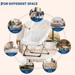 2PCS Comfy Chair For Adults, Foldable Living Room Chairs, Soft Faux Fur Folding Lounge For Bedroom Living Room Dorm Rooms, Flexible Reading Chair -Nexera Furniture Store GUEST bdd016fd f782 44b0 9a10 b84216e36605
