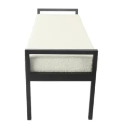Modern Metal Sherpa Bench Cream - HomePop 9 Modern Metal Sherpa Bench Cream - HomePop -Nexera Furniture Store GUEST be4b3d4d 1703 402d 9ea7 e4d048158a63
