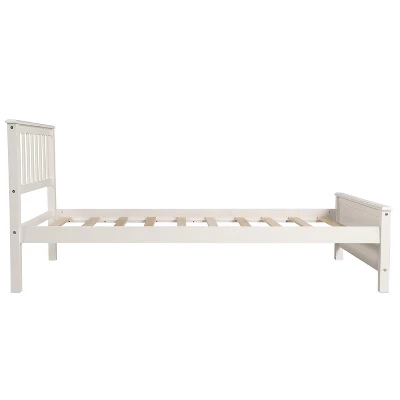 Twin Size Wood Platform Bed With Headboard, Footboard And Wood Slat Support-ModernLuxe 6 Twin Size Wood Platform Bed With Headboard, Footboard And Wood Slat Support-ModernLuxe - Image 4