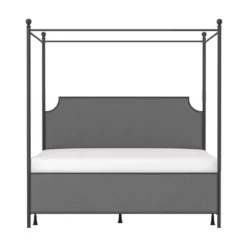 Mcarthur Metal And Upholstered Canopy Bed Matte Black/Gray Fabric - Hillsdale Furniture -Nexera Furniture Store GUEST bf96ab47 a11e 490d 859e dae0ed89a45a
