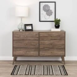 Mid Century Modern 6 Drawer Dresser - Prepac -Nexera Furniture Store GUEST bfc34528 2a47 42a3 8379 881020498d97
