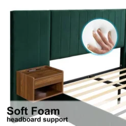 GDFStudio Kennedy Velvet Upholstered Bedroom Furniture Set With Two Floating Nightstands, Headboard 17 GDFStudio Kennedy Velvet Upholstered Bedroom Furniture Set With Two Floating Nightstands, Headboard -Nexera Furniture Store GUEST bfdeb50b e0f9 4f5d 8c81 feaa2c263f62