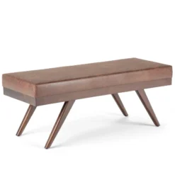 48" Nadine Mid Century Ottoman Bench Faux Air Leather - Wyndenhall -Nexera Furniture Store GUEST c08a0a44 b40a 4ca9 a1f8 2525e032cb50