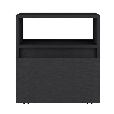 Grungis Modern Wood Nightstands With 1 Drawer,Bedside Table With Wheels& Open Shelf,Mobile Night Stand For Bedroom,Living Room 4 Grungis Modern Wood Nightstands With 1 Drawer,Bedside Table With Wheels& Open Shelf,Mobile Night Stand For Bedroom,Living Room - Image 2