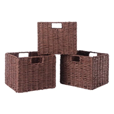 4pc Adriana Storage Bench With Baskets Walnut - Winsome 8 4pc Adriana Storage Bench With Baskets Walnut - Winsome - Image 6