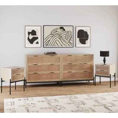 Nathan James Andrew Rattan Bedroom Set Light Oak 7 Nathan James Andrew Rattan Bedroom Set Light Oak - Image 5