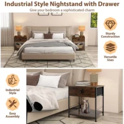 Tangkula 2-tier Nightstand Bedside End Sofa Coffee Table For Bedroom Living Room -Nexera Furniture Store GUEST c6482890 8b85 4a5c 8911 115292202466