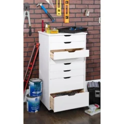 Cary 8 Drawer Rolling Storage Cart - Linon -Nexera Furniture Store GUEST c68e1960 a9d4 40c3 83f9 faab1b3f3f7e