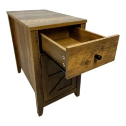 Gulches Farmhouse End Table Bedside Table With Charging Station,Night Stand With Barn Door & Drawer, Storage For Bedroom Living Room, Brown 15 Gulches Farmhouse End Table Bedside Table With Charging Station,Night Stand With Barn Door & Drawer, Storage For Bedroom Living Room, Brown -Nexera Furniture Store GUEST c6baae19 c9b8 463c 8bb4 548f1efcd61e