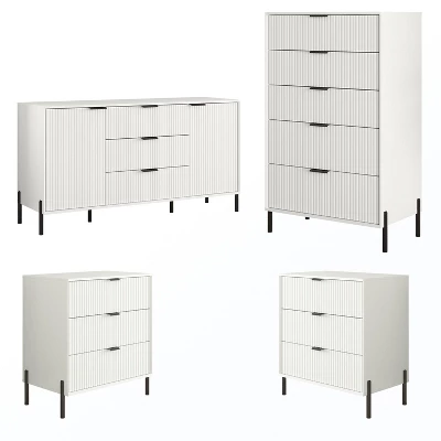 Festivo 4pc Modern Elegance Bedremm Chest And Dresser And 3 Drawer Nightstands Set 18 Festivo 4pc Modern Elegance Bedremm Chest And Dresser And 3 Drawer Nightstands Set - Image 16