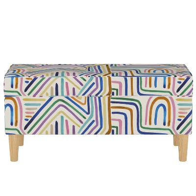 Storage Bench Rainbow Strokes Ochre - Skyline Furniture 3 Storage Bench Rainbow Strokes Ochre - Skyline Furniture