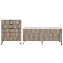Manhattan Comfort Dumbo 2pc Modern 5 Drawer Dresser And 6 Drawer Double Dresser Set -Nexera Furniture Store GUEST c71e75f0 2a87 4be6 a005 d90912130a2c