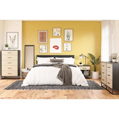 Kelly 6 Drawer Dresser Faux Rattan/Black Oak - Novogratz 11 Kelly 6 Drawer Dresser Faux Rattan/Black Oak - Novogratz - Image 9