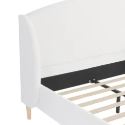 Christopher Knight Home Nicky Boucle Upholstered Platform Bed With Wingback Headboard, White -Nexera Furniture Store GUEST c8491667 8f0f 428c 9d55 149851e79707