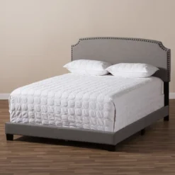 Odette Modern And Contemporary Fabric Upholstered Bed - Light Gray - Baxton Studio -Nexera Furniture Store GUEST c8d646b5 d58f 42f1 8d37 373c05bc487b