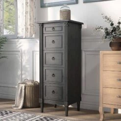 Latimer Traditional 5 Drawer Slim Chest - HOMES: Inside + Out
