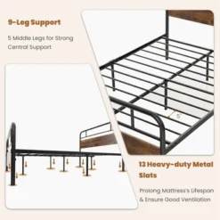 Costway Metal Platform Bed Frame Industrial Headboard Mattress Foundation -Nexera Furniture Store GUEST c9e43988 7842 4f48 b2b5 6a40bd9fbc80