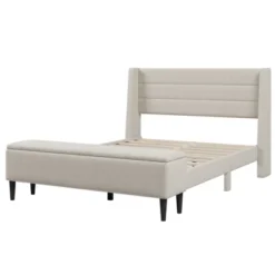 Queen Size Upholstered Wood Storage Platform Bed Frame With Storage Ottoman Bench-ModernLuxe 14 Queen Size Upholstered Wood Storage Platform Bed Frame With Storage Ottoman Bench-ModernLuxe -Nexera Furniture Store GUEST ca8715d6 98e4 42d3 a271 a9048fbf5122