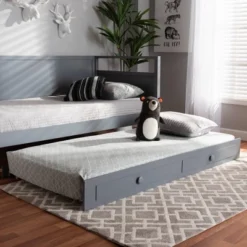 Cintia Wood Bed With Trundle Gray - Baxton Studio -Nexera Furniture Store GUEST ca915036 5d2a 488a 8574 7e5d919d38bc