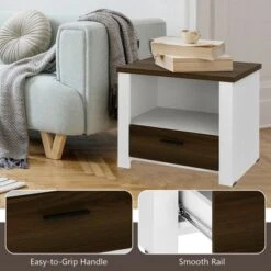 Costway Accent Nightstand With Drawer And Open Shelf Sofa End Table Bedroom Living Room -Nexera Furniture Store GUEST caa7f8be 7557 406c 9771 d4c2a288e578