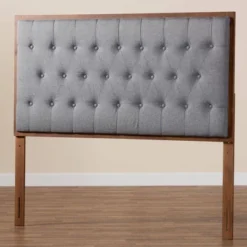 Baxton Studio Baxton Studio King Harumi Fabric And Wood Headboard Gray/Walnut Brown -Nexera Furniture Store GUEST cb5bf0d2 fa3c 49ea ac23 dac1e5ca2632