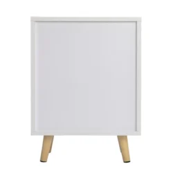 Resenkos 2 Of Bedside Cupboard With 1 Drawer And Short Legs, End Table With Storing Shelf, Indoors, White, Night Stand